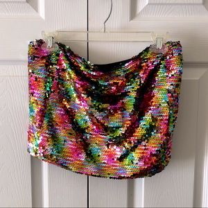 Wild Fable Rainbow Sequined Tube Top (XL)